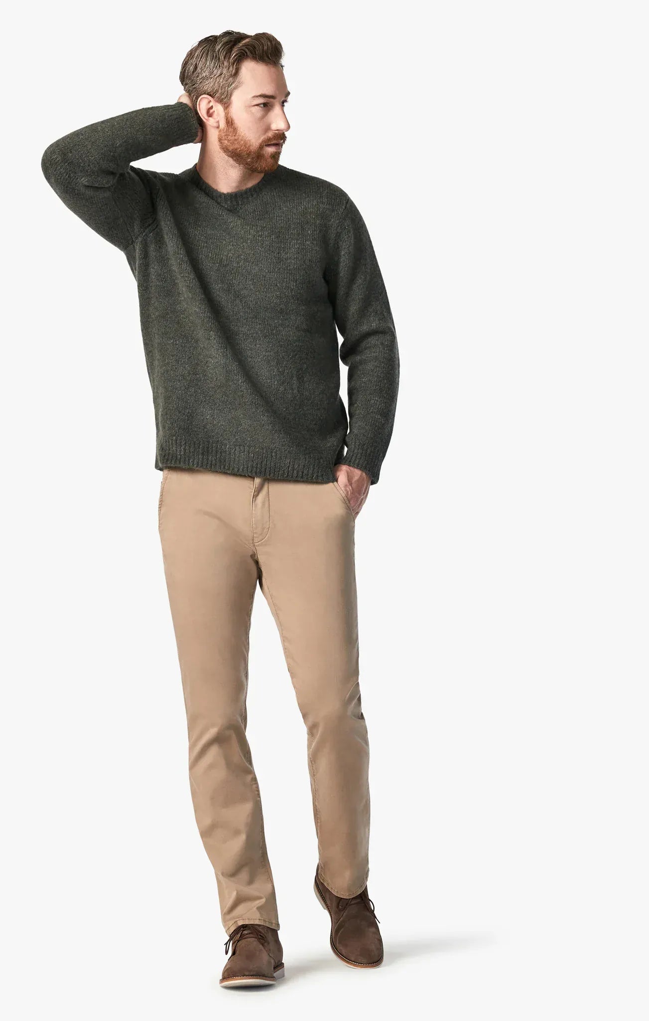34 Heritage Chinos Charisma Relaxed Straight Chino In Khaki Twill
