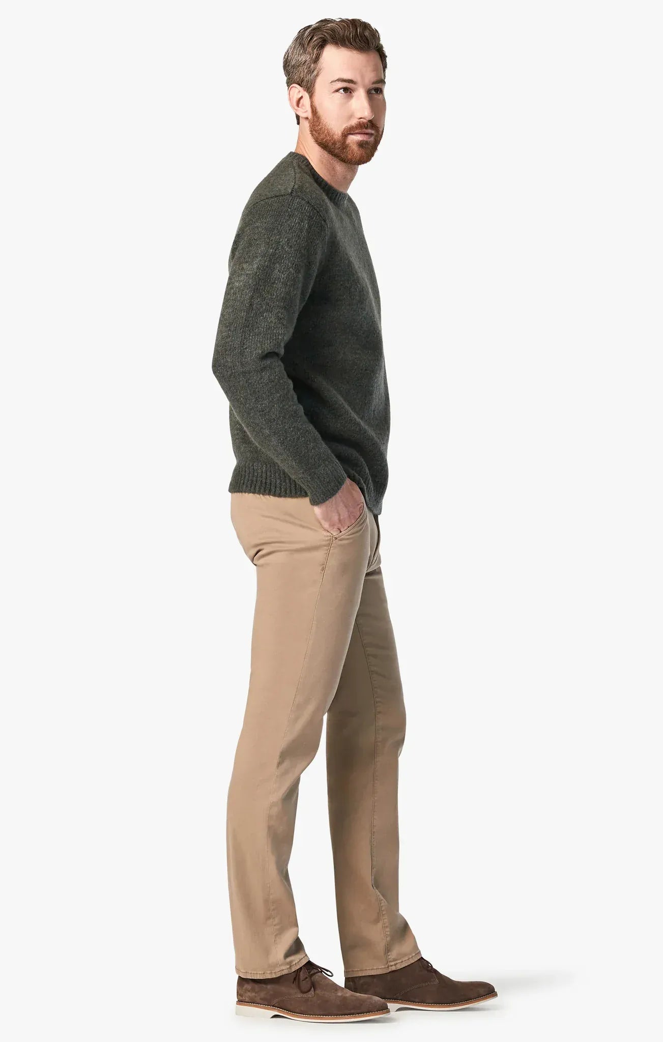 34 Heritage Chinos Charisma Relaxed Straight Chino In Khaki Twill