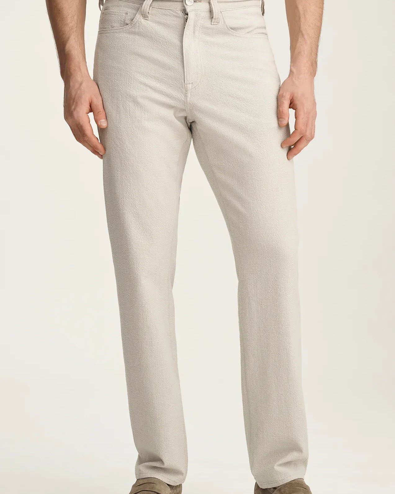 34 Heritage Chinos Charisma Relaxed Straight Pants In Stone Seersucker