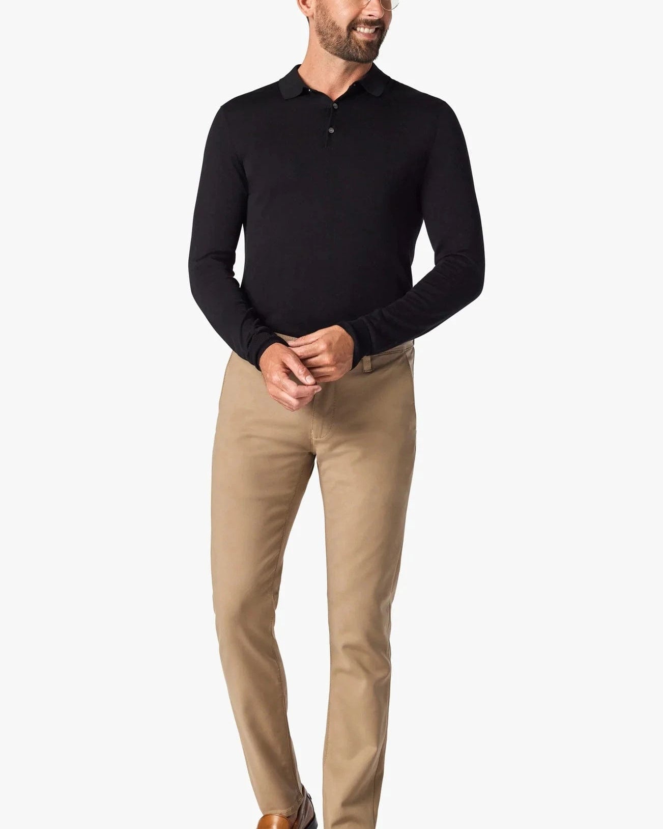 34 Heritage Chinos Verona Slim Leg Chino Pants In Khaki High Flyer