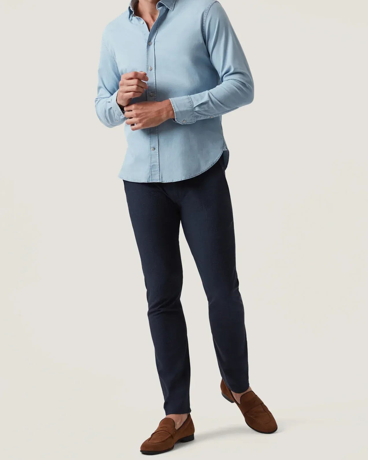 34 Heritage Chinos Verona Slim Leg Chino Pants in Night Seersucker Kona