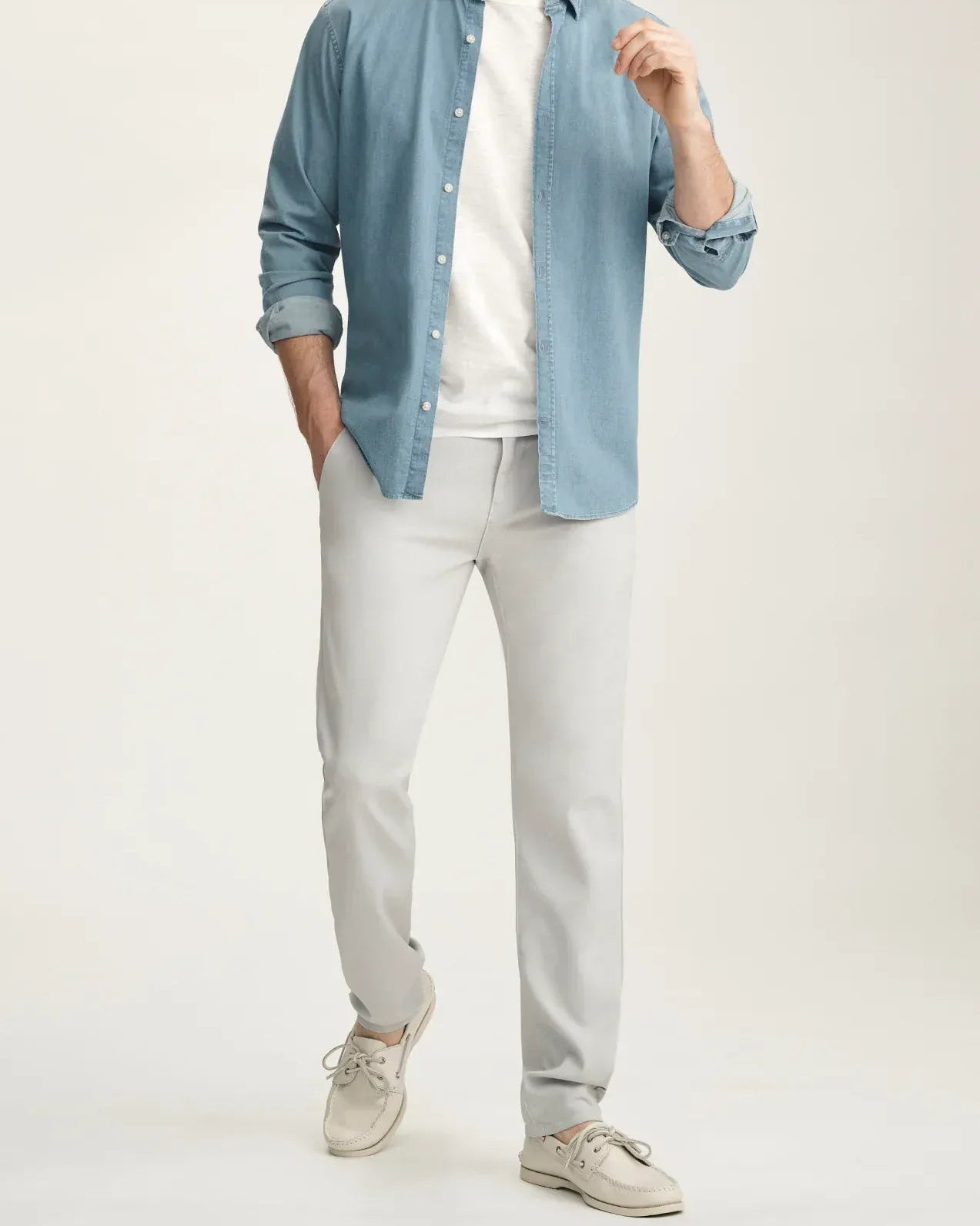 34 Heritage Chinos Verona Straight Leg Chino Pants In Ice Grey High Flyer