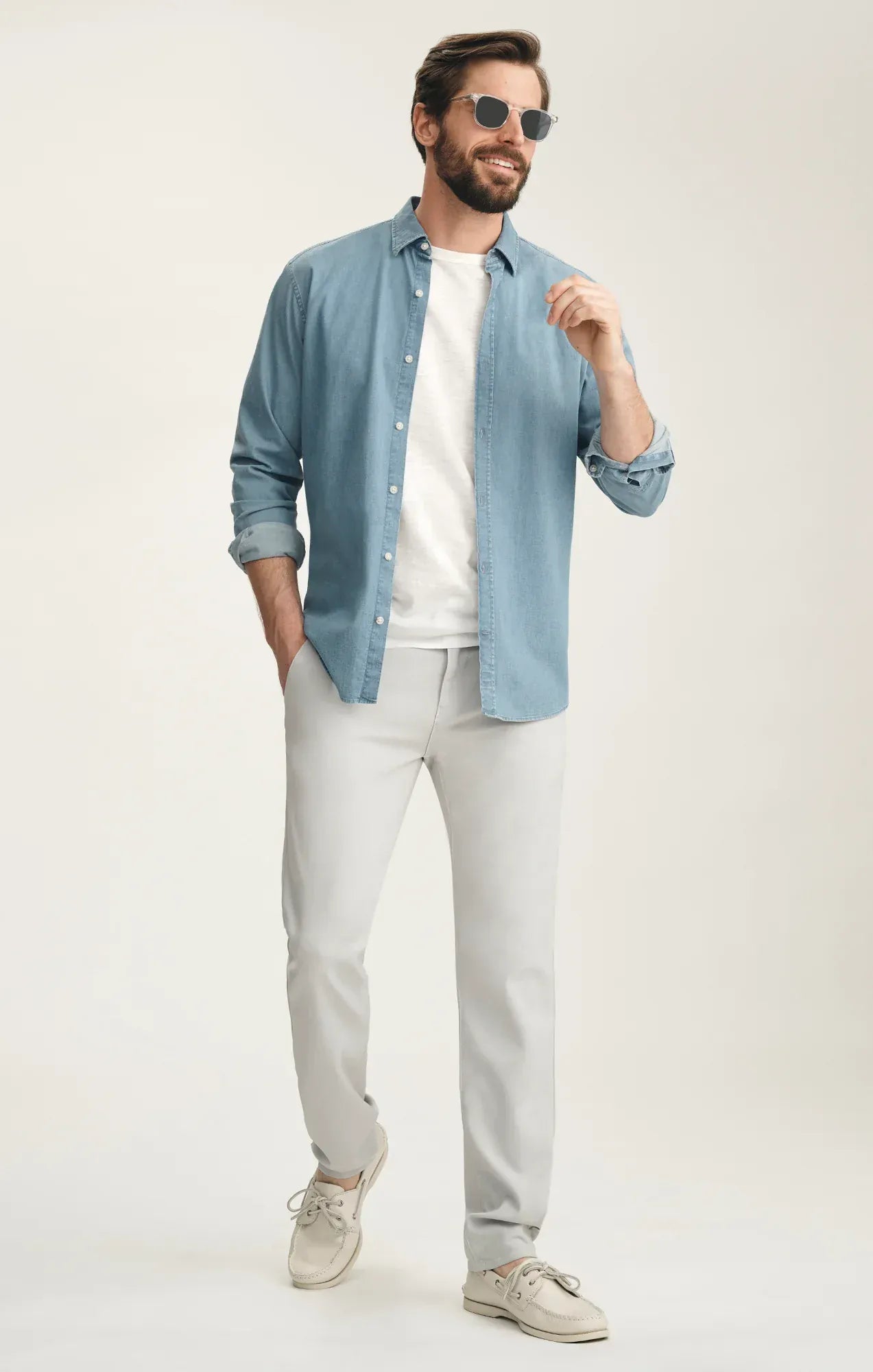 34 Heritage Chinos Verona Straight Leg Chino Pants In Ice Grey High Flyer