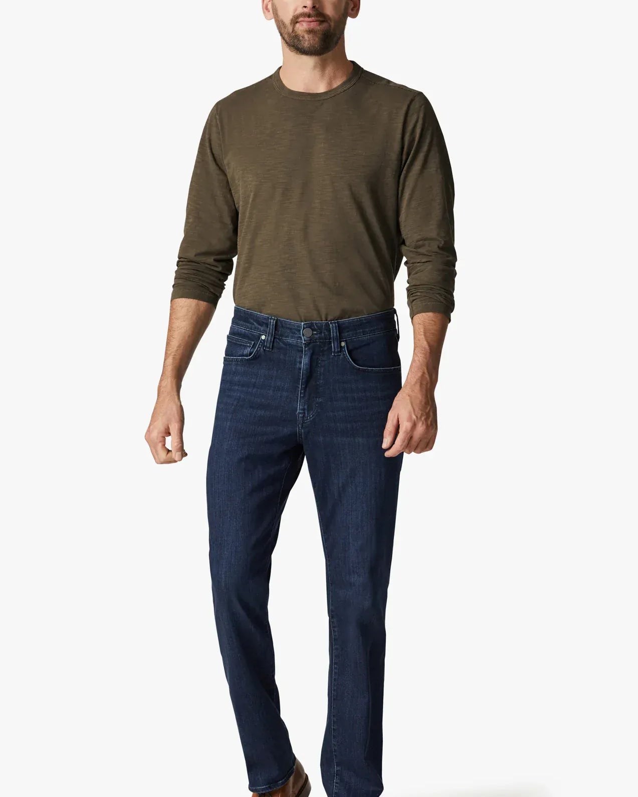 34 Heritage Denim Charisma Relaxed Straight Jeans In Dark Midnight Brushed Urban