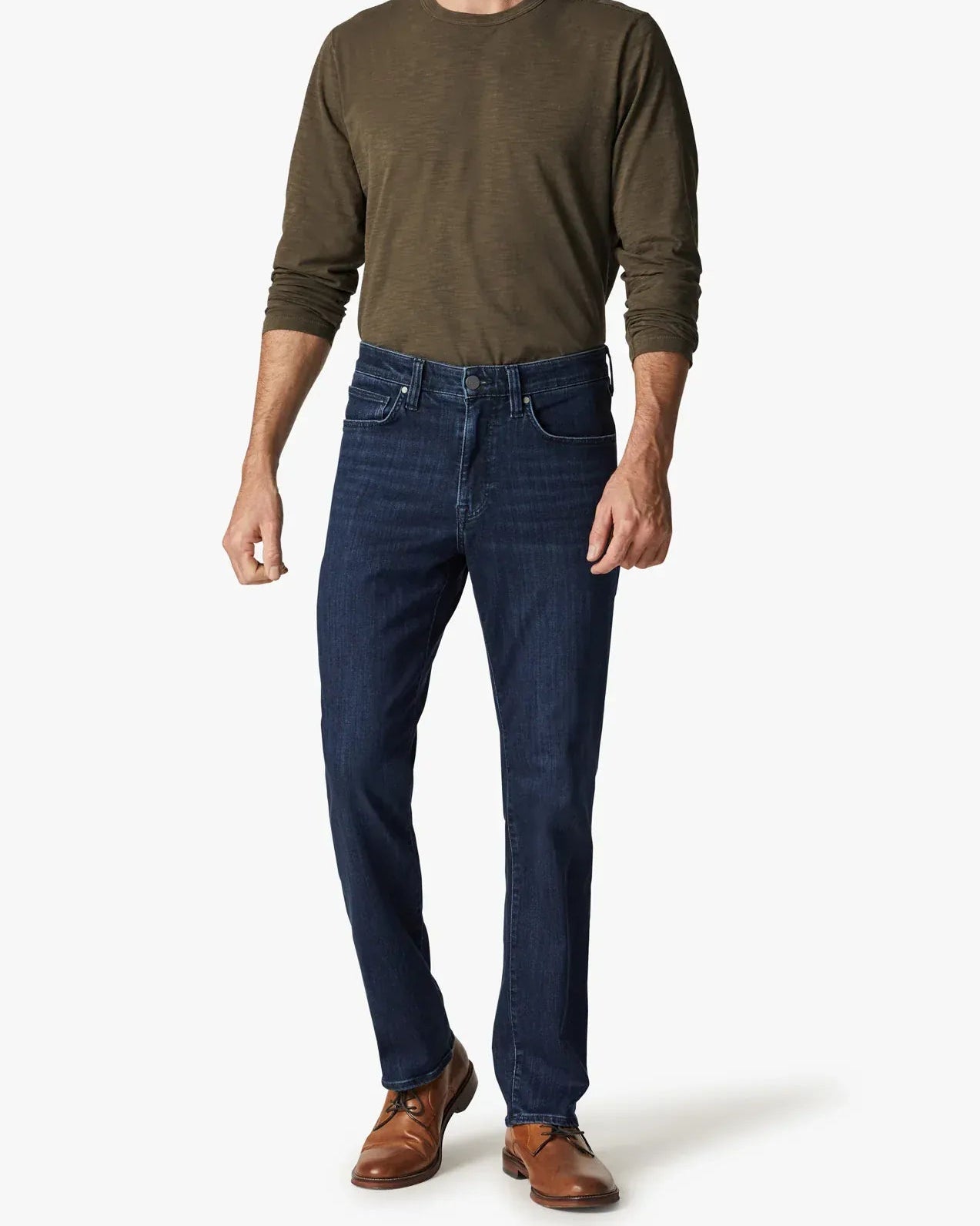 34 Heritage Denim Charisma Relaxed Straight Jeans In Dark Midnight Brushed Urban
