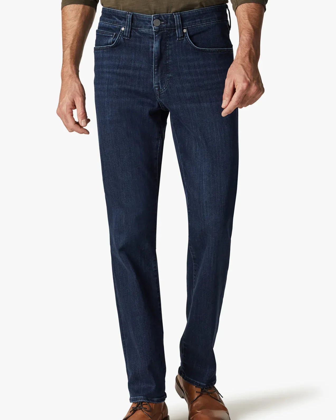 34 Heritage Denim Charisma Relaxed Straight Jeans In Dark Midnight Brushed Urban