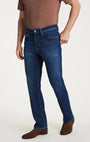 34 Heritage Denim Charisma Relaxed Straight Jeans in Indigo Brushed Organic Ultra