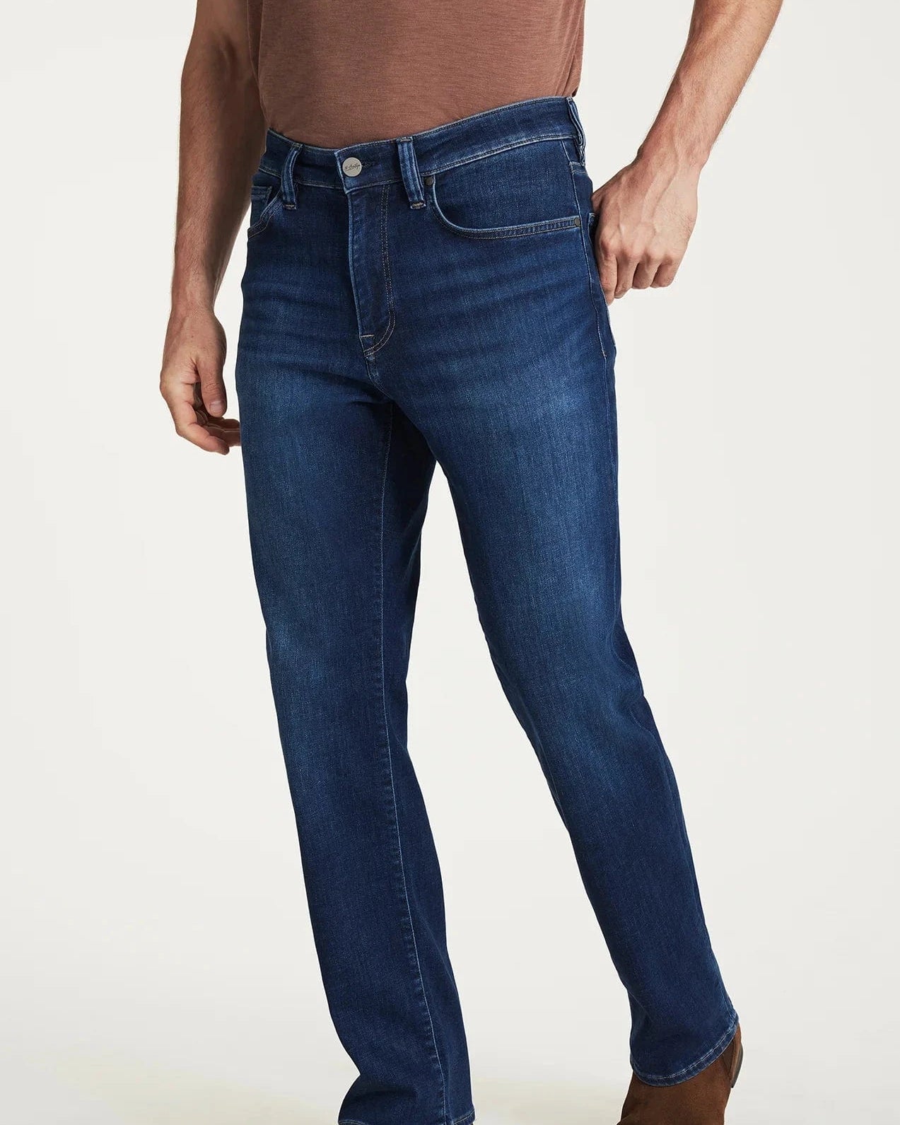 34 Heritage Denim Charisma Relaxed Straight Jeans in Indigo Brushed Organic Ultra