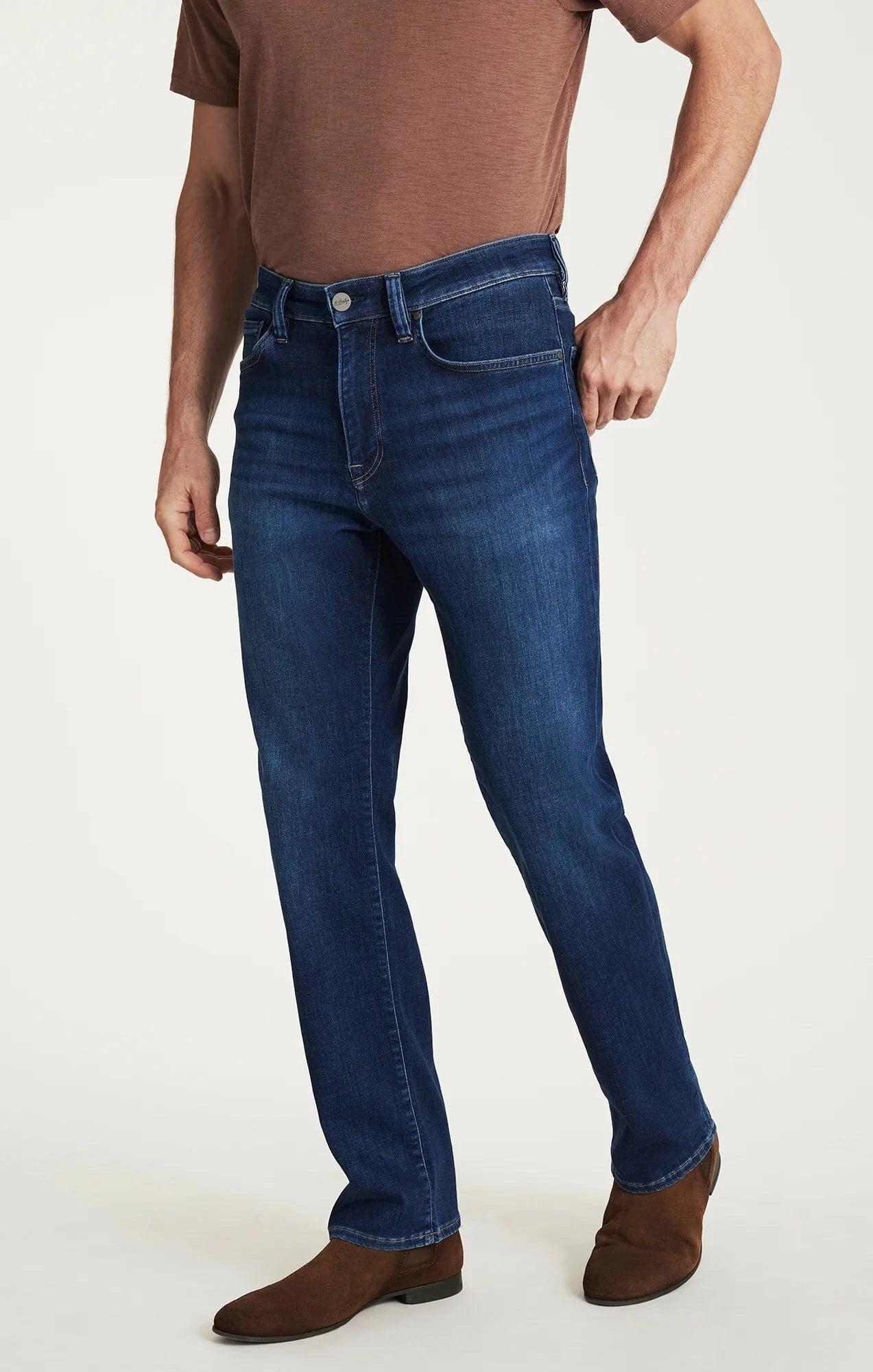 34 Heritage Denim Charisma Relaxed Straight Jeans in Indigo Brushed Organic Ultra