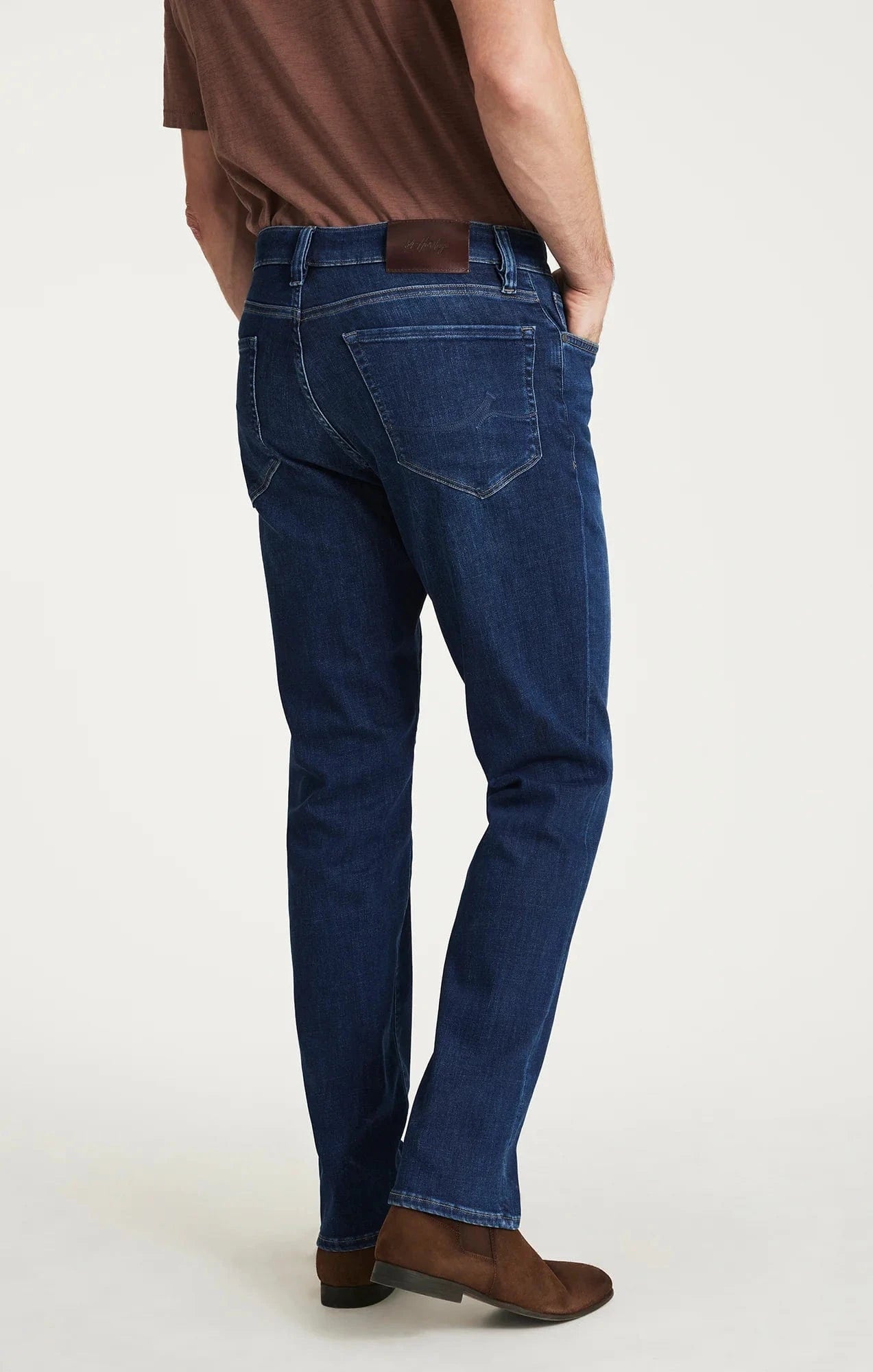 34 Heritage Denim Charisma Relaxed Straight Jeans in Indigo Brushed Organic Ultra