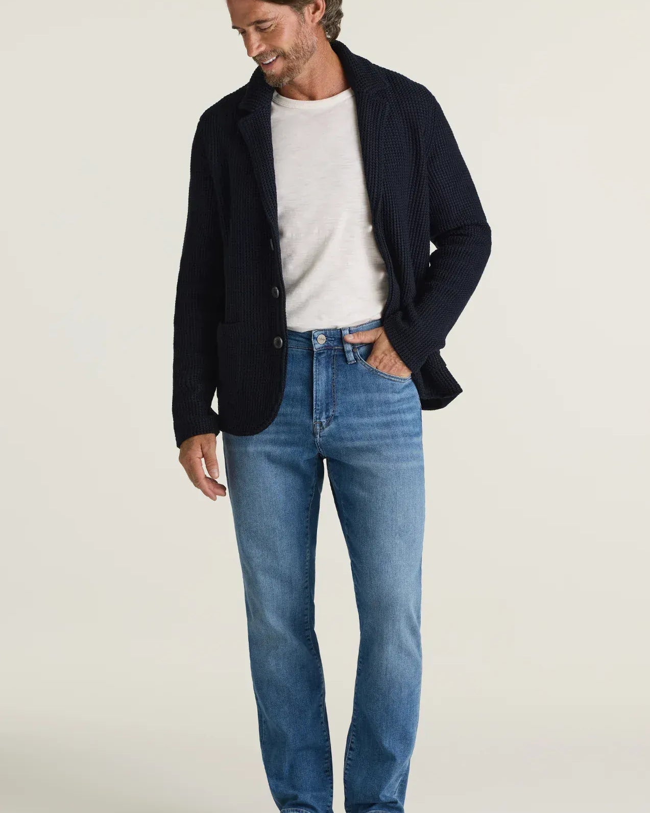 34 Heritage Denim Charisma Relaxed Straight Jeans in Light Brushed Aerodenim