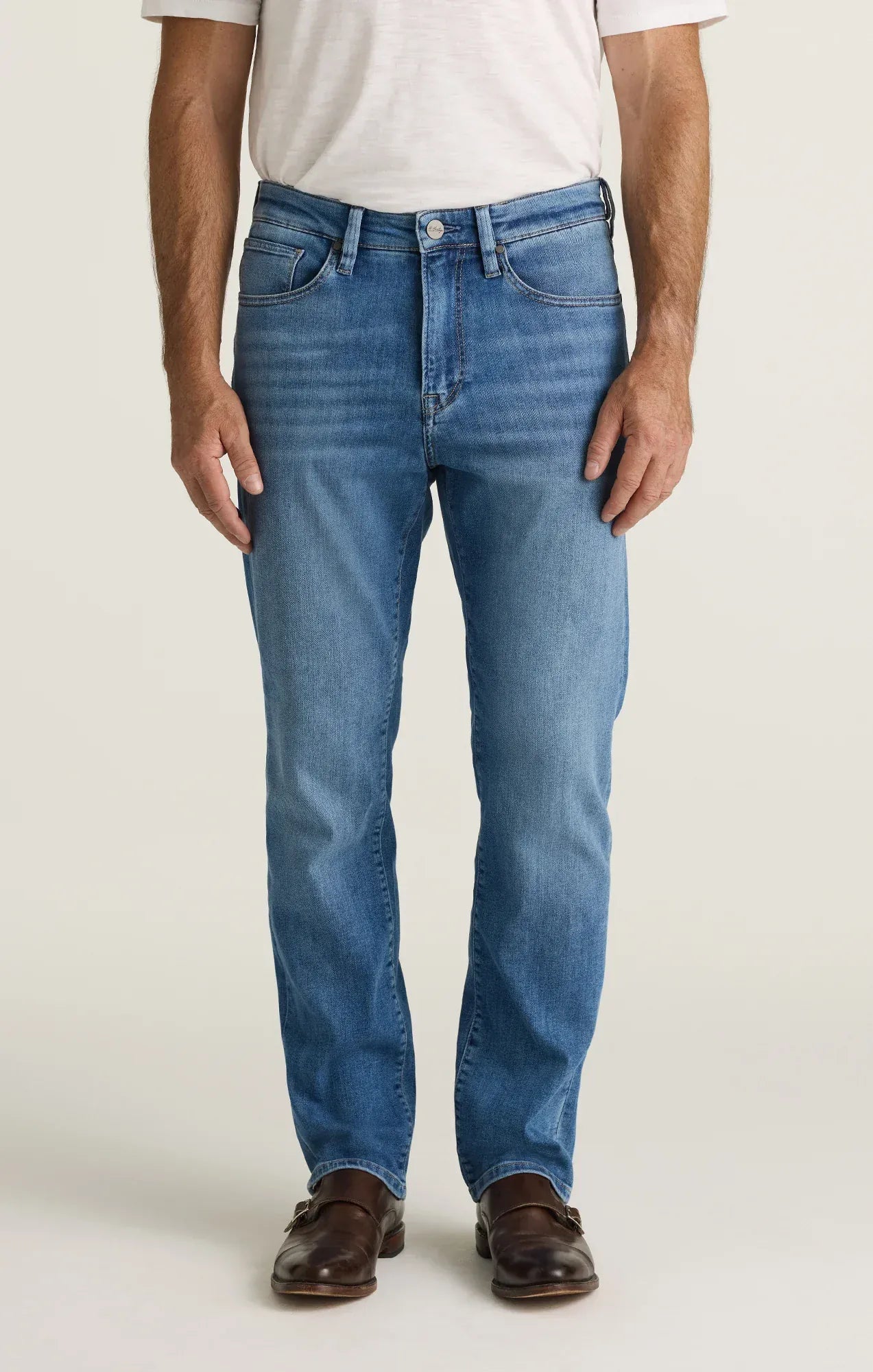 34 Heritage Denim Charisma Relaxed Straight Jeans in Light Brushed Aerodenim