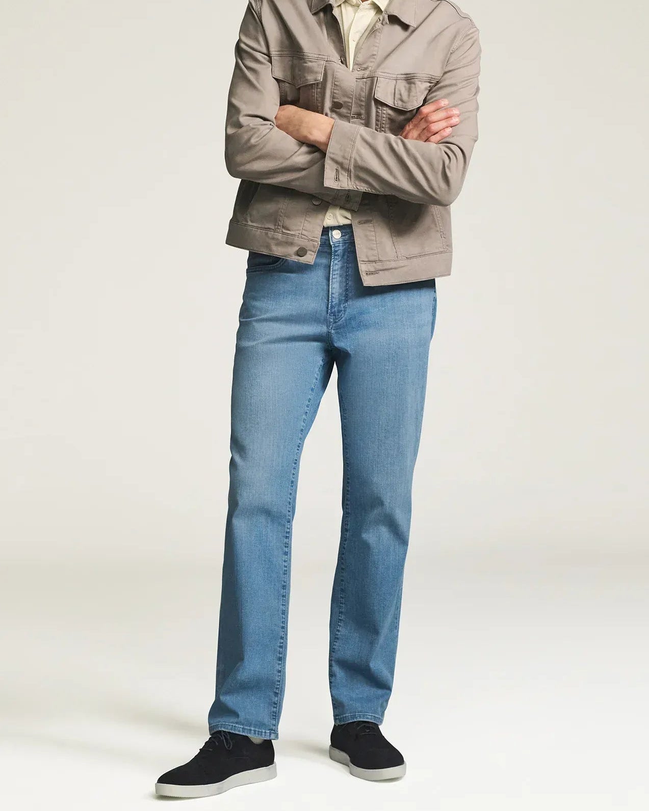 34 Heritage Denim Charisma Relaxed Straight Jeans in Mid Blue Kona