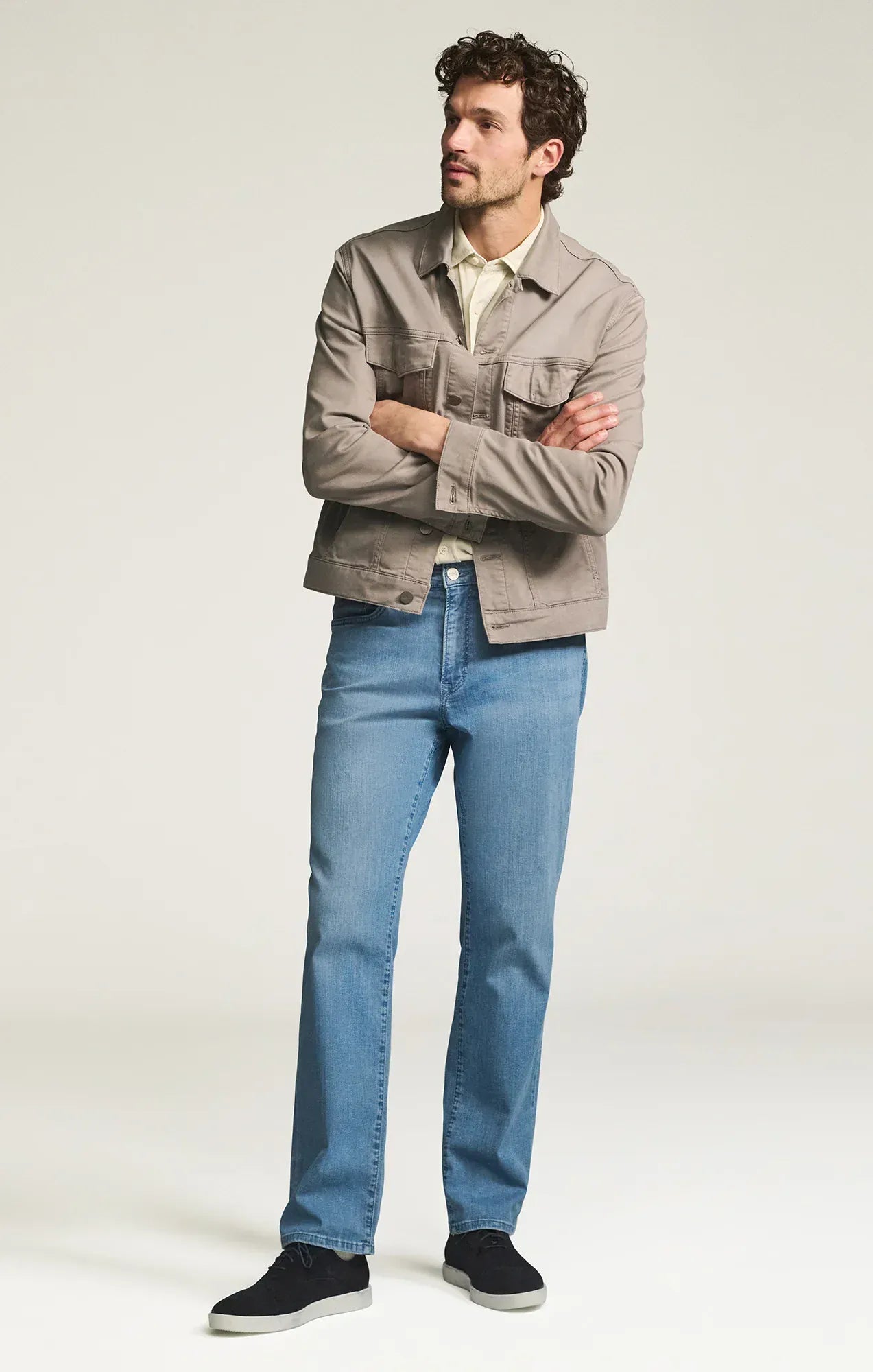 34 Heritage Denim Charisma Relaxed Straight Jeans in Mid Blue Kona