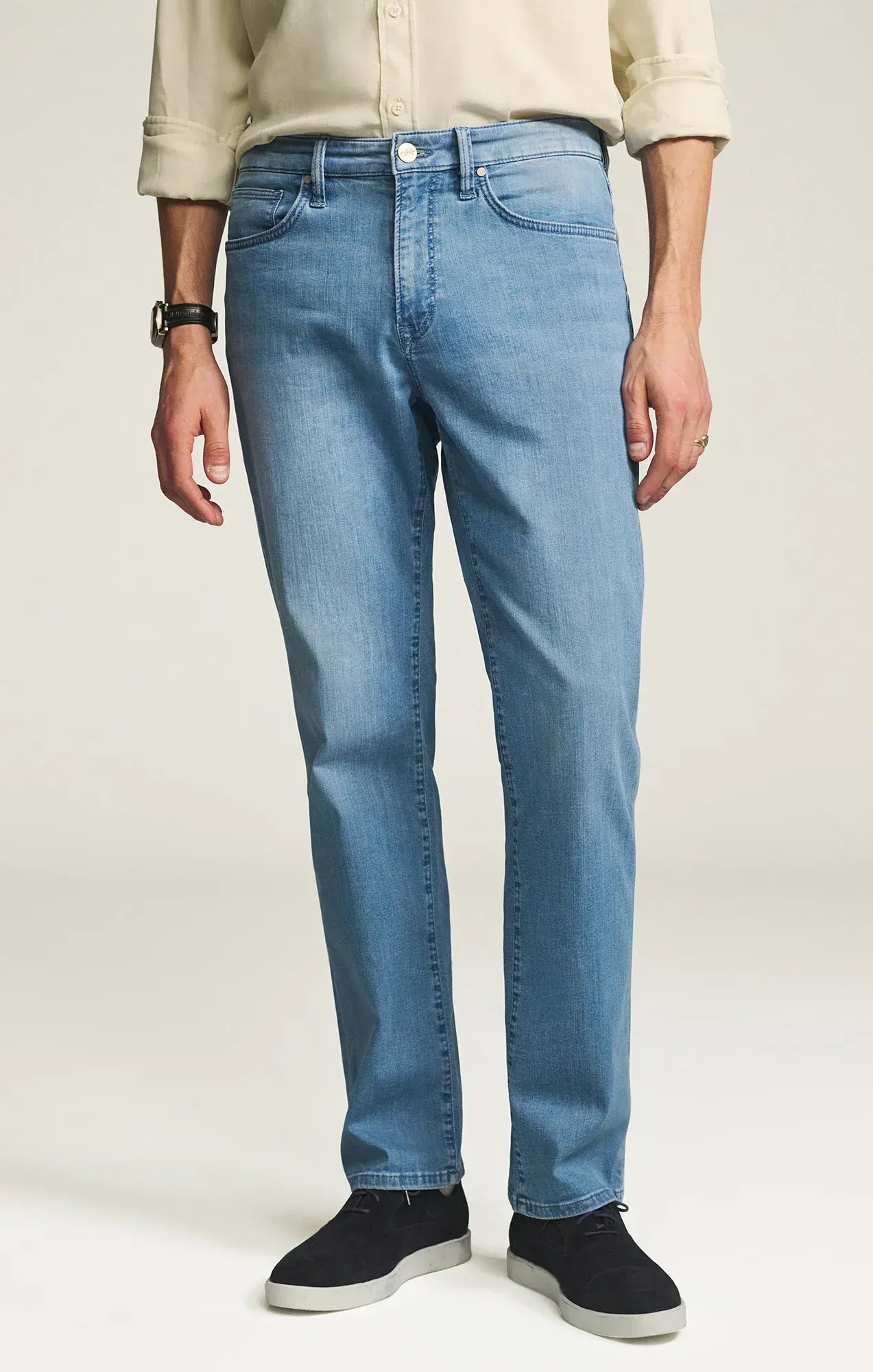 34 Heritage Denim Charisma Relaxed Straight Jeans in Mid Blue Kona
