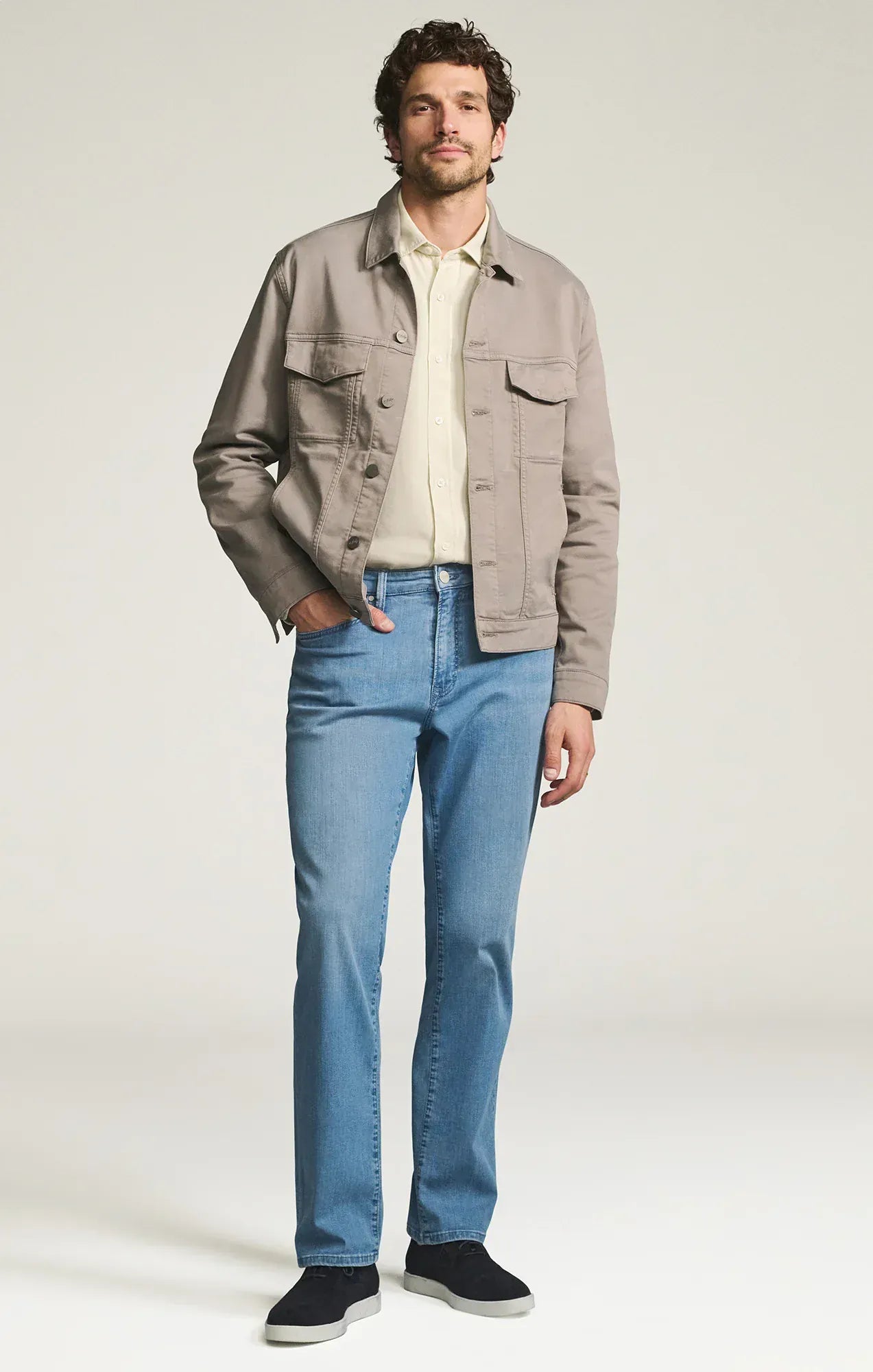 34 Heritage Denim Charisma Relaxed Straight Jeans in Mid Blue Kona