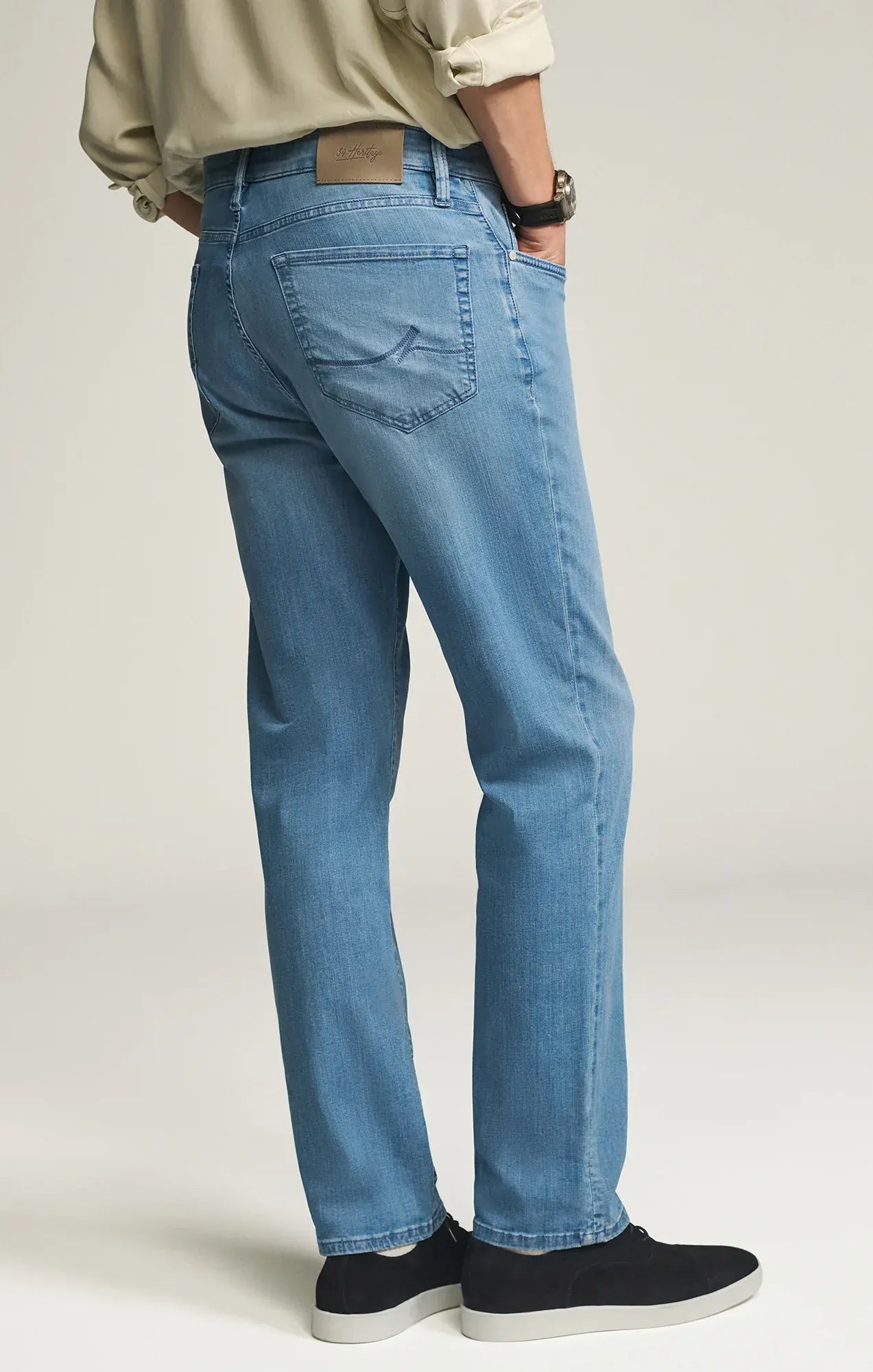 34 Heritage Denim Charisma Relaxed Straight Jeans in Mid Blue Kona