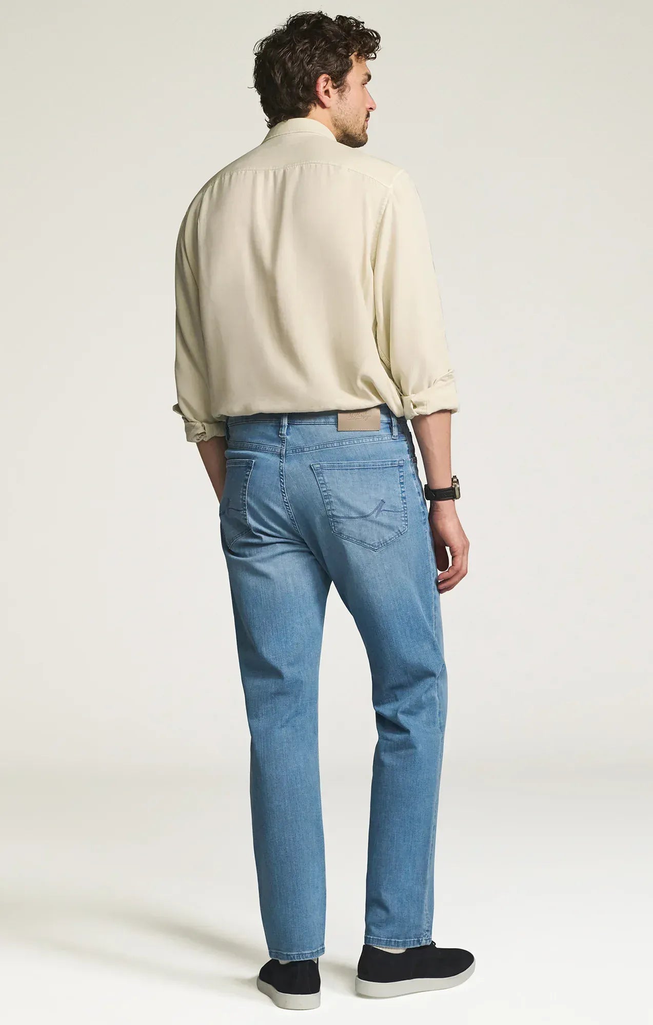 34 Heritage Denim Charisma Relaxed Straight Jeans in Mid Blue Kona