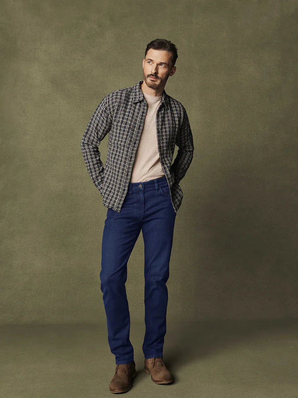 34 Heritage Denim Courage Straight Leg Jeans In Dark Midnight Brushed Urban