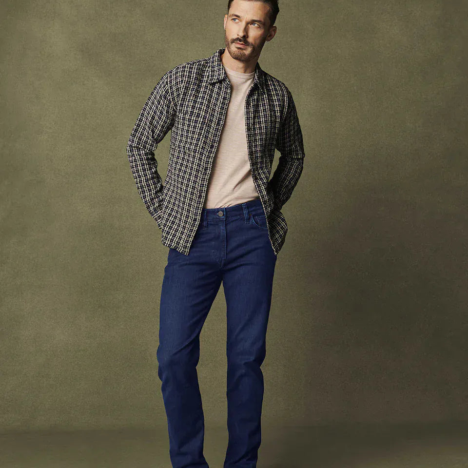 34 Heritage Denim Courage Straight Leg Jeans In Dark Midnight Brushed Urban