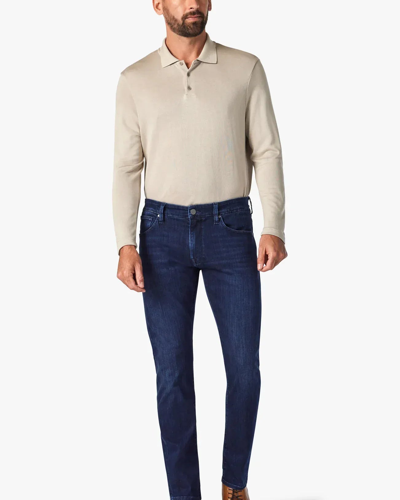 34 Heritage Denim Courage Straight Leg Jeans In Dark Midnight Brushed Urban