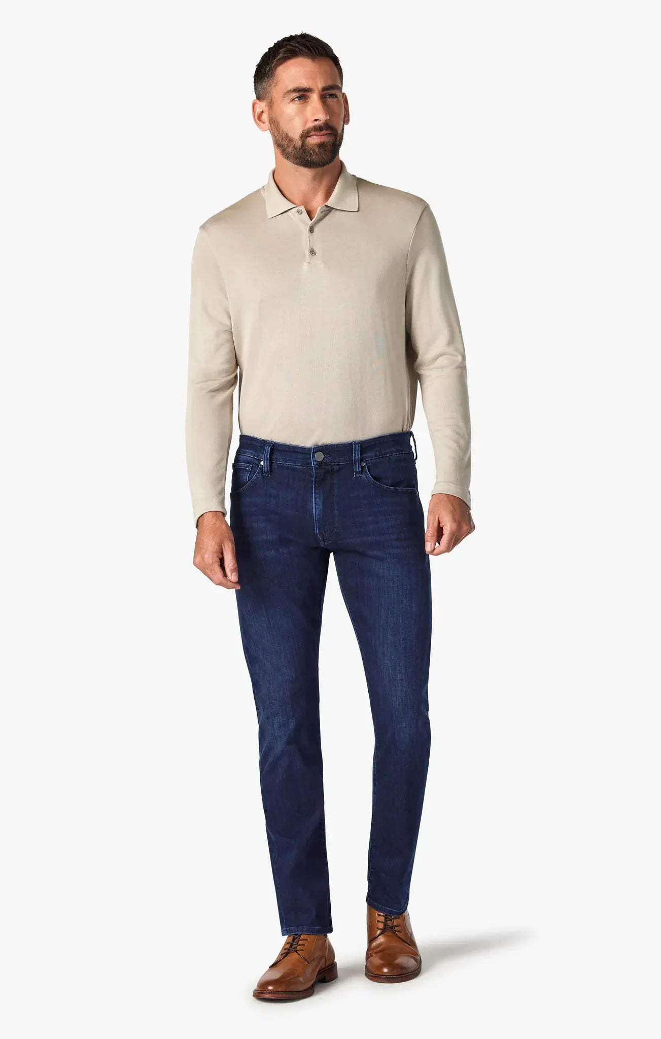 34 Heritage Denim Courage Straight Leg Jeans In Dark Midnight Brushed Urban