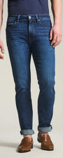 34 Heritage Denim Courage Straight Leg Jeans in Indigo Brushed Organic Ultra
