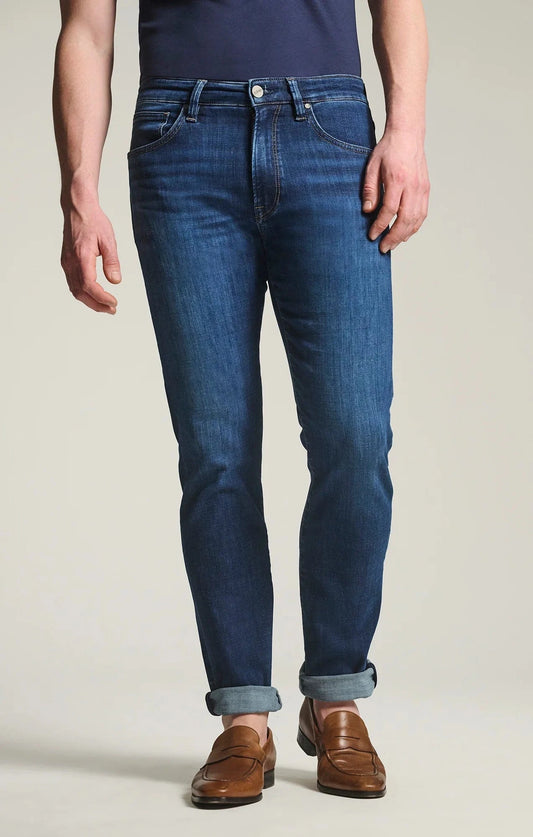 34 Heritage Denim Courage Straight Leg Jeans in Indigo Brushed Organic Ultra