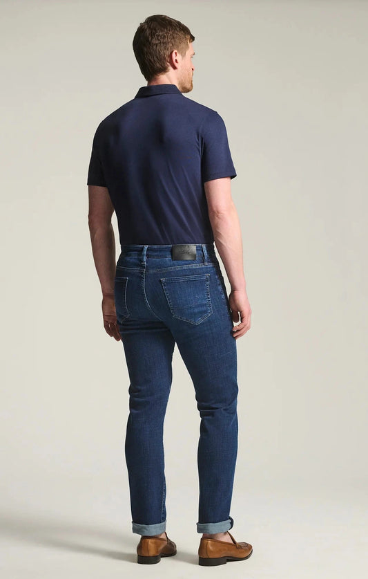 34 Heritage Denim Courage Straight Leg Jeans in Indigo Brushed Organic Ultra