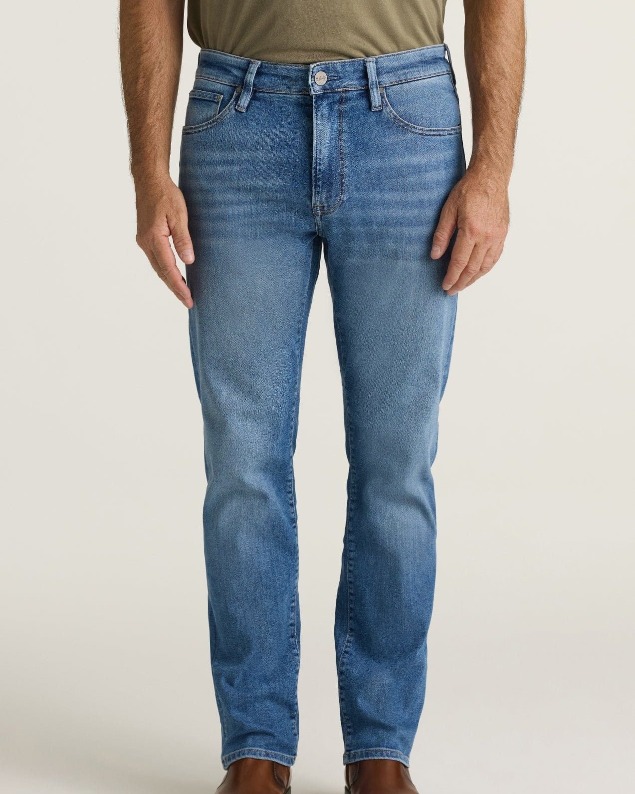 34 Heritage Denim Courage Straight Leg Jeans in Light Brushed Aerodenim