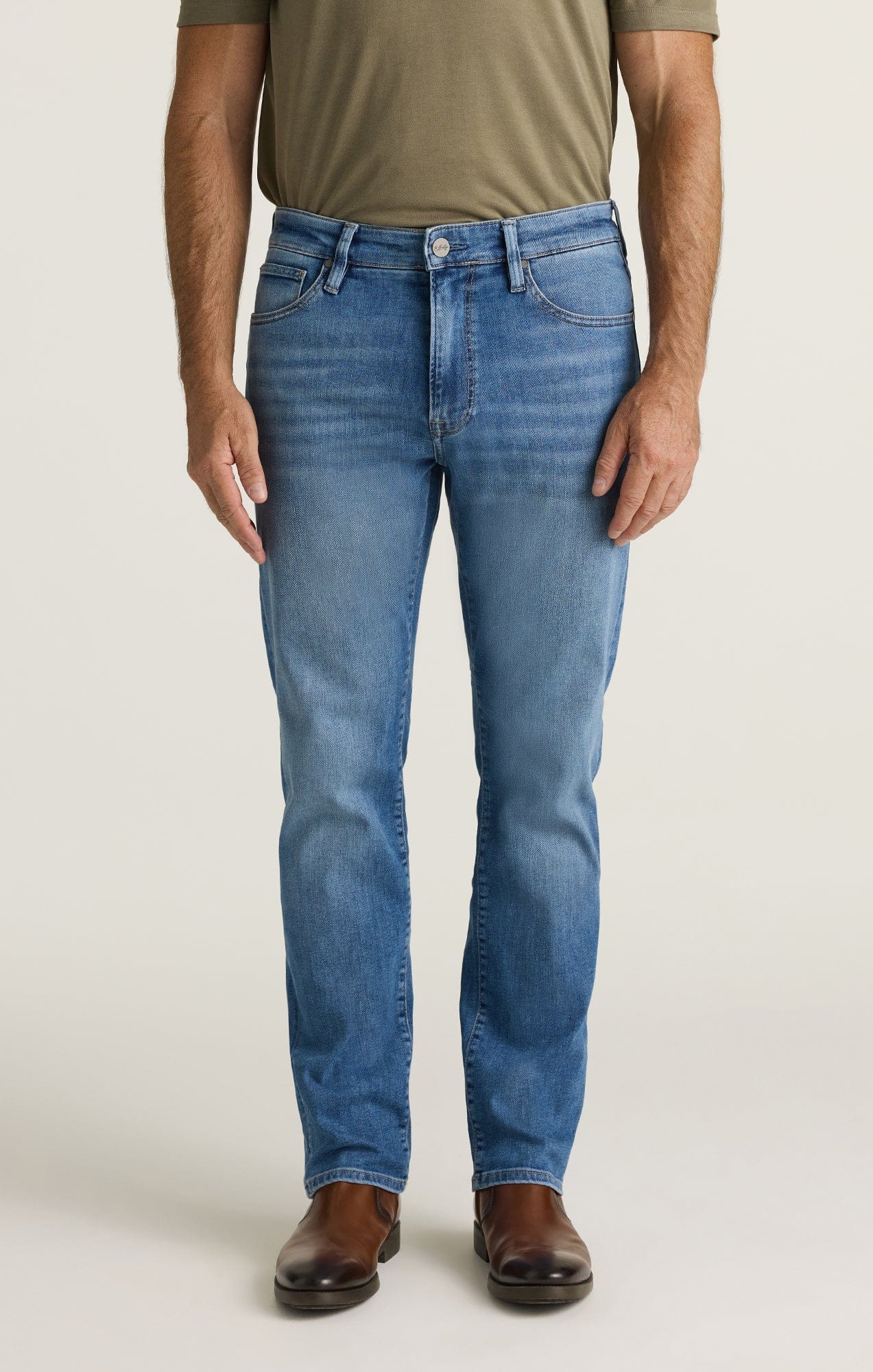 34 Heritage Denim Courage Straight Leg Jeans in Light Brushed Aerodenim