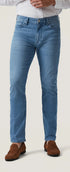 34 Heritage Denim Courage Straight Leg Jeans in Mid Blue Kona