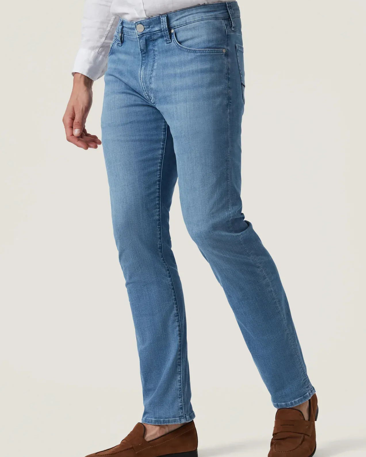 34 Heritage Denim Courage Straight Leg Jeans in Mid Blue Kona
