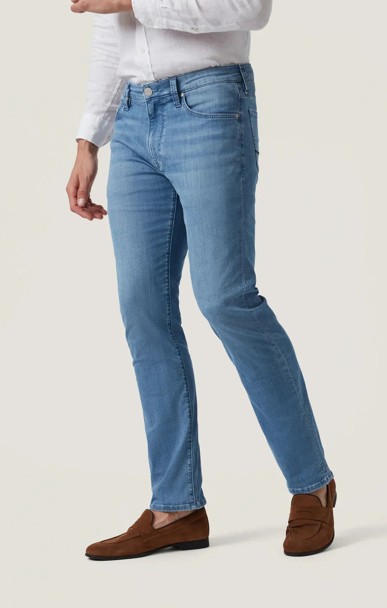 34 Heritage Denim Courage Straight Leg Jeans in Mid Blue Kona