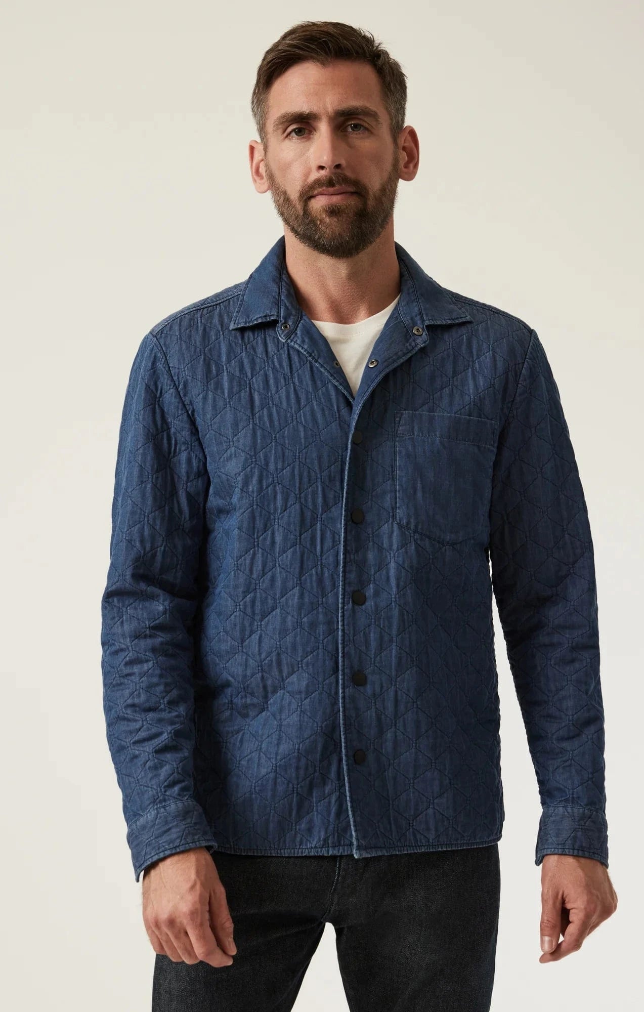 34 Heritage Sport Shirts INDIGO / S Denim Quilted Overshirt