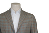 Aqua Brown Tan Check Sport Coat