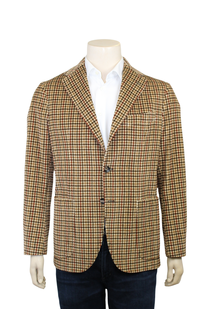 Tan Corduroy Plaid Sport Coat