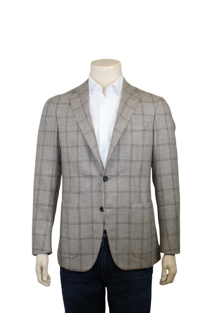 Taupe & Brown Windowpane Sport Coat