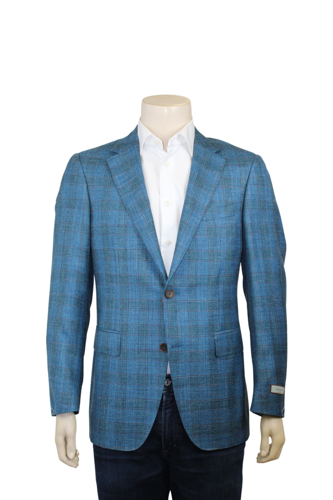 Siena Blue and Brown Plaid Sport Coat