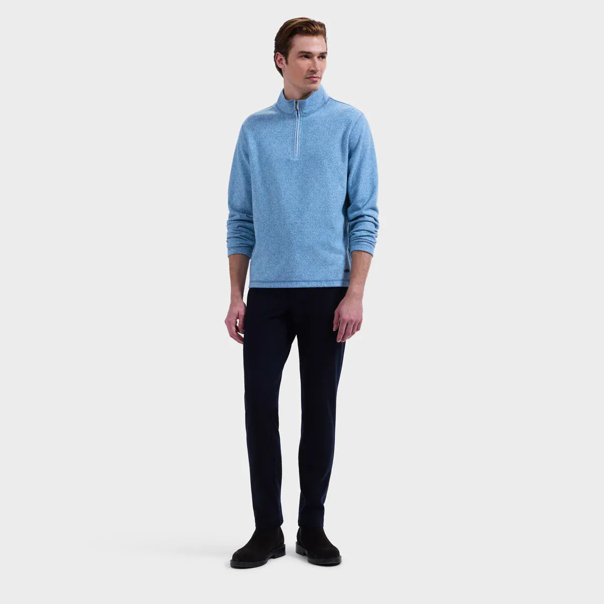 Micro Stripe Quarter-Zip Pullover