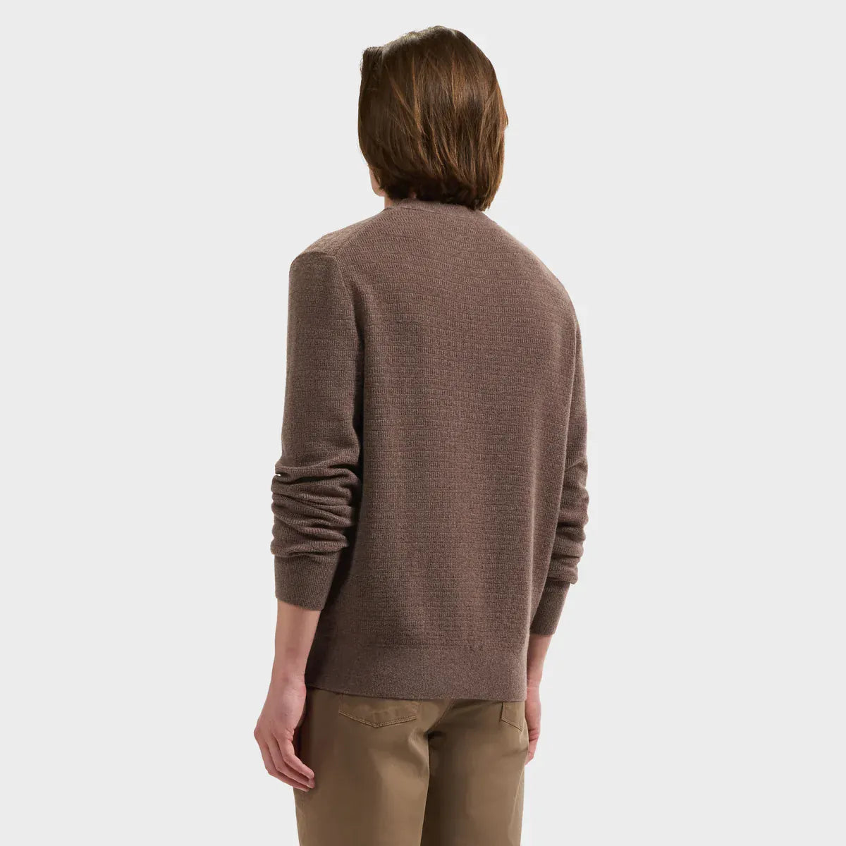 Grid Stitch Crewneck Sweater