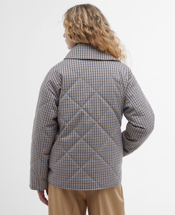 Cassidie Check Quilted Jacket - Sky Micro Check