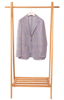 Navy, White & Tan Houndstooth Plaid Sport Coat