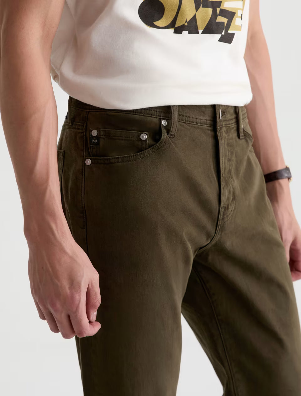 Ag 5-Pockets Everett Sueded Sateen Slim Straight Pant