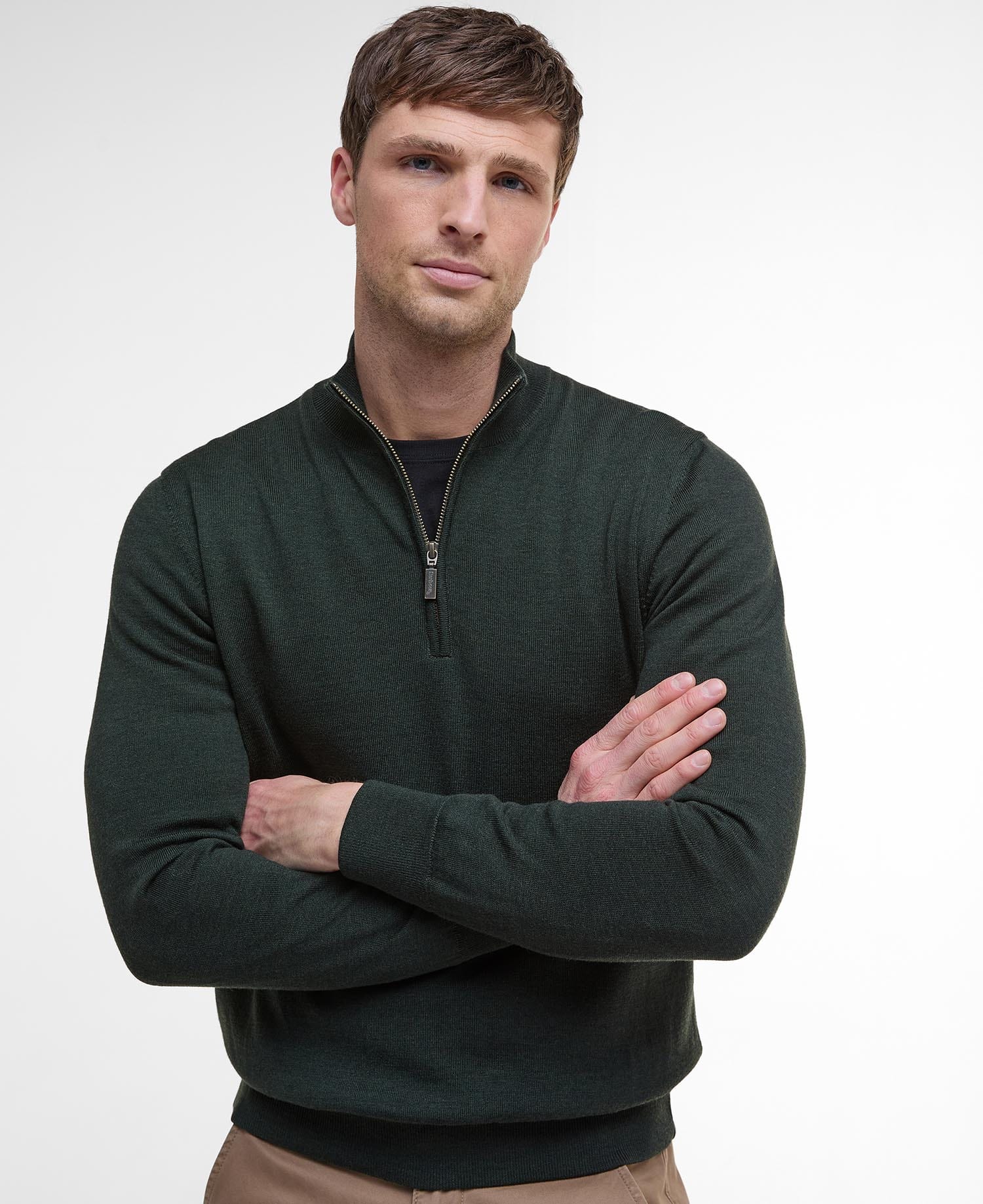 Barbour 1/4 Zip OLIVE / S Gamlin Half-Zip Jumper
