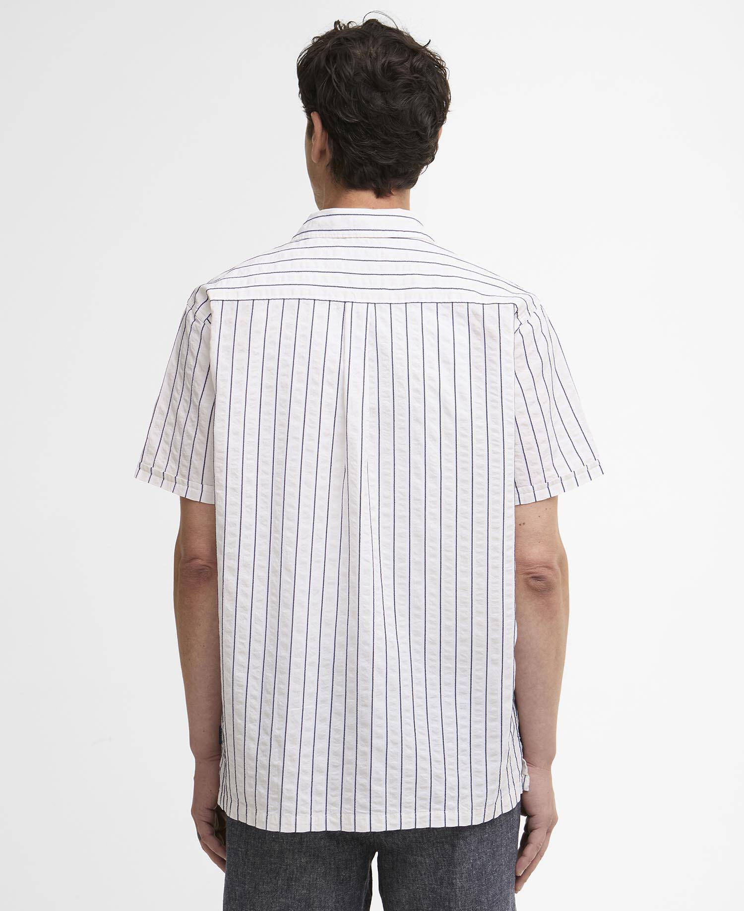 Barbour Camp Shirt Park Seersucker Striped Short-Sleeved Shirt