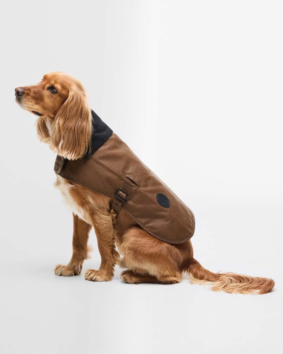 Barbour Dogs Waxed Dog Coat in Tan