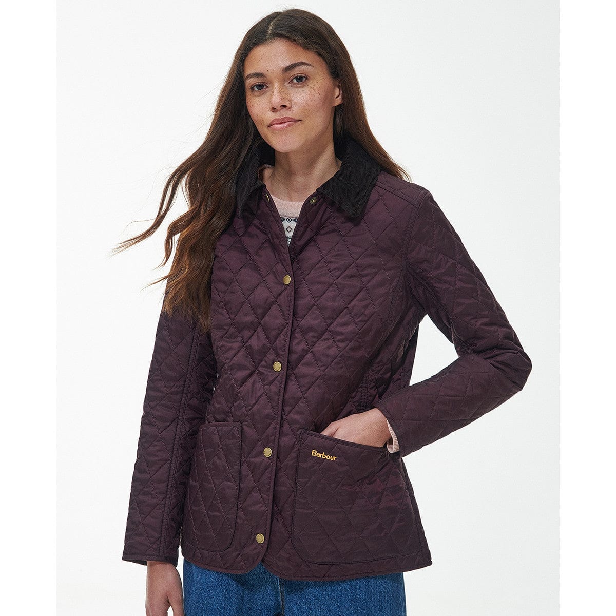 Barbour Jackets Annandale Quilted Jacket in Black Cherry