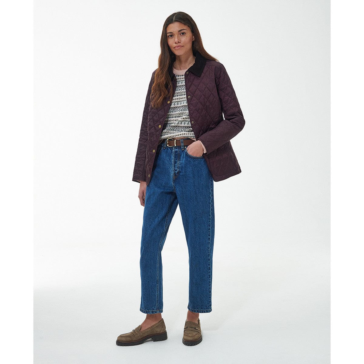 Barbour Jackets Annandale Quilted Jacket in Black Cherry