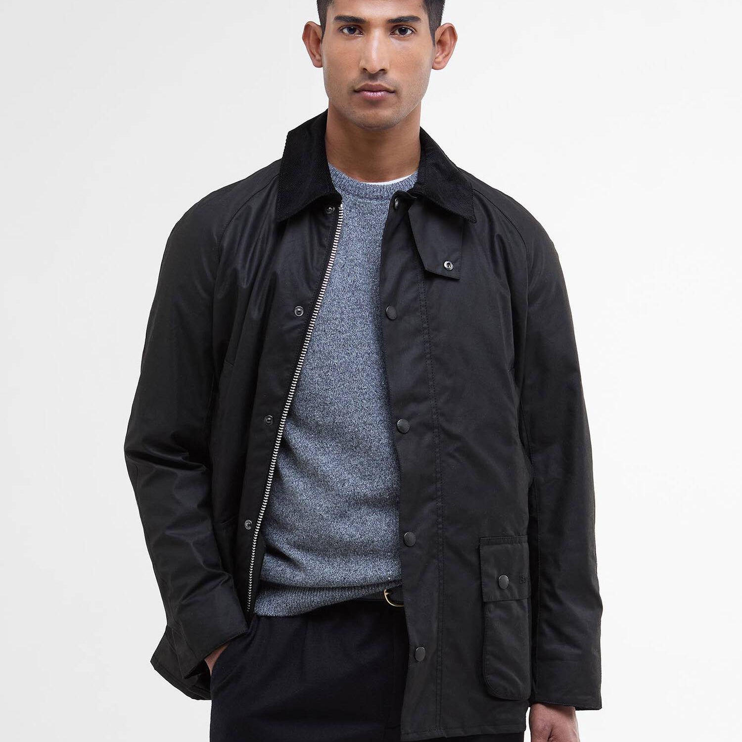 Barbour Jackets Ashby Waxed Jacket in Black